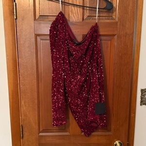 Lulu's Burgundy Sequin Dress